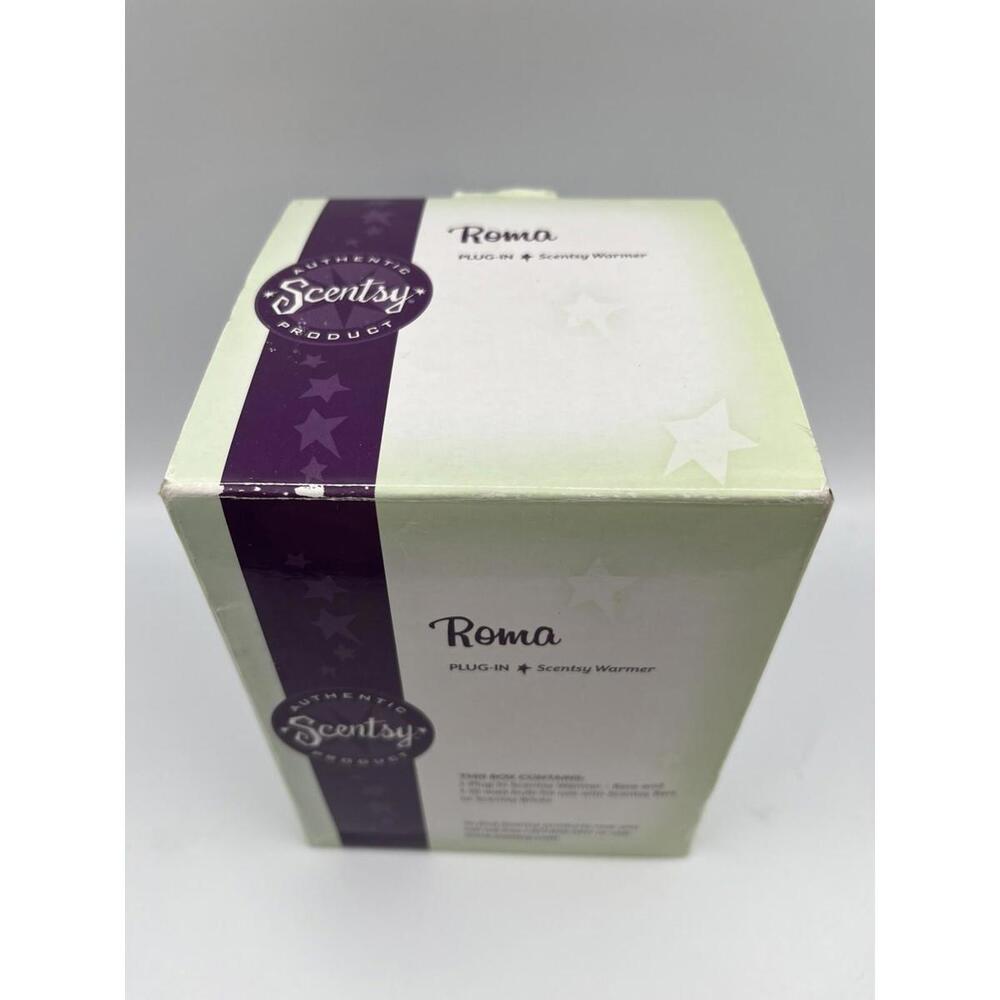 Retired Scentsy Roma Red Ceramic Plug-In Wax Warmer Round Shape w/ Box - Picture 5 of 8